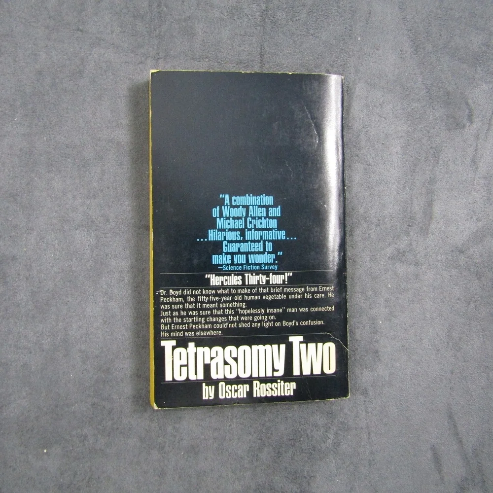 Bantam Paperback Book Tetrasomy Two Oscar Rossiter 1975 Sci-Fi Vintage Novel